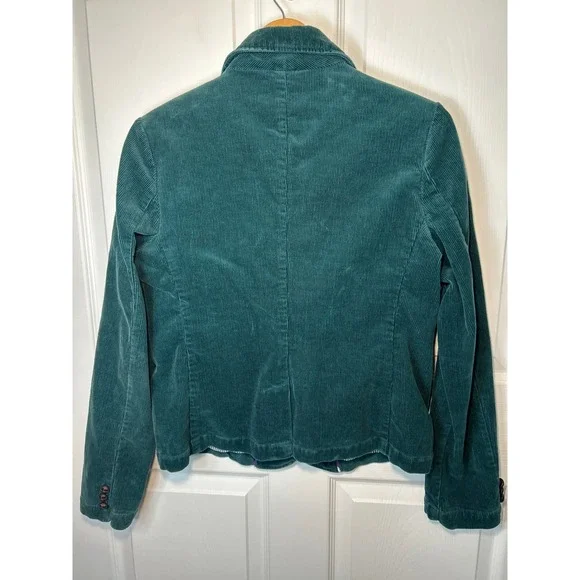 Vintage American Eagle Corduroy Blazer Teal Green Button Front Pockets Women‎ L - Picture 4 of 8